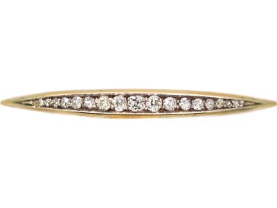 Edwardian 15ct Gold Bangle set with Graduated Old Mine Cut Diamonds