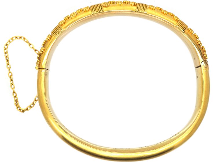 Victorian 15ct Gold Etruscan Revival Bangle