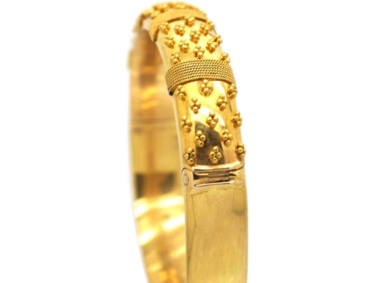 Victorian 15ct Gold Etruscan Revival Bangle