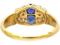 Edwardian 18ct Gold Two Stone Sapphire, Natural Split Pearl & Diamond Ring