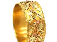 Victorian Three Colour 18ct Gold Acorn & Oak Leaf Wedding Ring