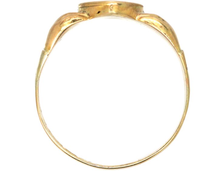 Victorian 9ct Gold Fede & Heart Ring set with a Diamond