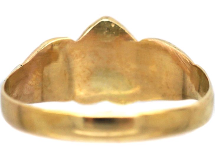 Victorian 9ct Gold Fede & Heart Ring set with a Diamond