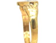 Victorian 9ct Gold Fede & Heart Ring set with a Diamond
