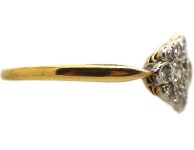 Edwardian 18ct Gold & Platinum Triple Cluster Diamond Ring