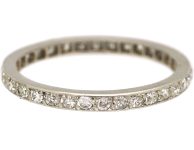 Early 20th Century Platinum Diamond Narrow Eternity Ring