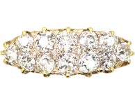 Victorian 18ct Gold Boat Shaped Ring set with Diamonds