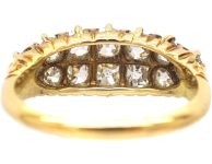 Victorian 18ct Gold Boat Shaped Ring set with Diamonds