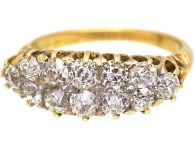 Victorian 18ct Gold Boat Shaped Ring set with Diamonds