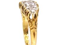 Victorian 18ct Gold Boat Shaped Ring set with Diamonds
