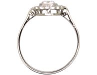 French Early 20th Century 18ct White Gold Diamond Cluster Ring