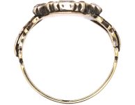 Georgian 9ct Gold & Silver Giardinetti Ring set with Rose Diamonds & Rubies