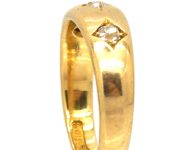 Victorian 18ct Gold Three Stone Diamond Gypsy Ring