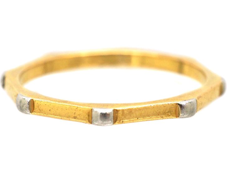 Mid 20th Century 22ct Two Colour Gold Octagonal Wedding Ring