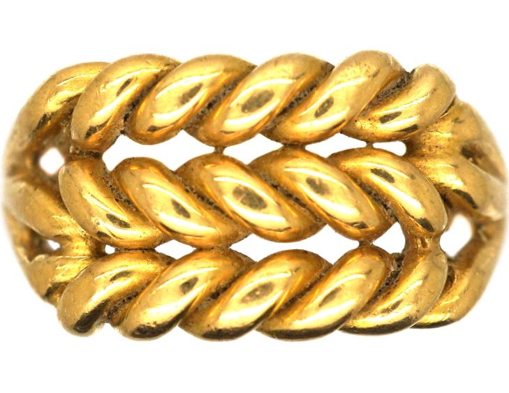 Edwardian 18ct Gold Illusion Keeper Ring