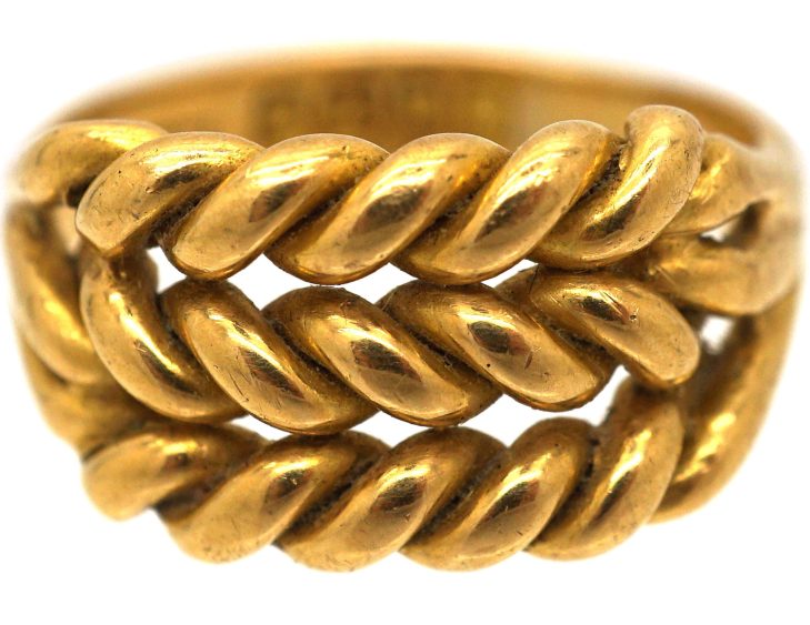 Edwardian 18ct Gold Illusion Keeper Ring