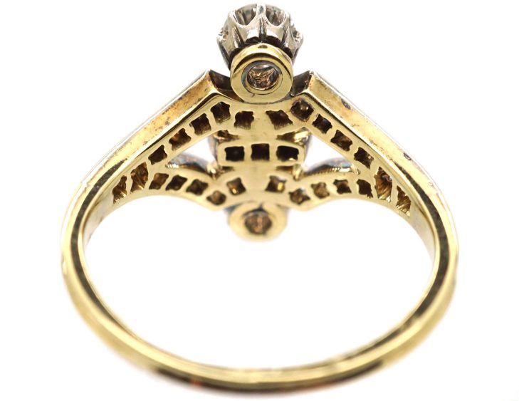 Art Deco 18ct Gold & Platinum Diamond Ring