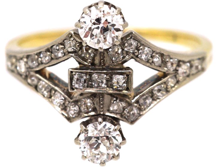 Art Deco 18ct Gold & Platinum Diamond Ring