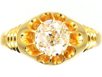 Victorian 18ct Gold Diamond Solitaire Ring