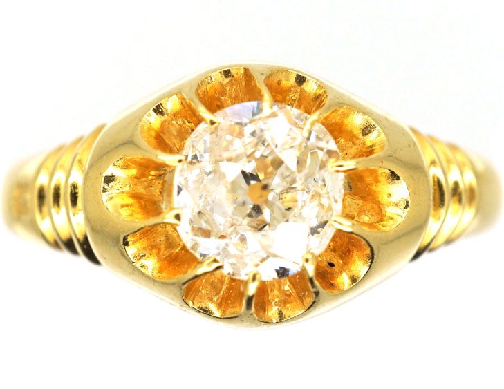 Victorian 18ct Gold Diamond Solitaire Ring