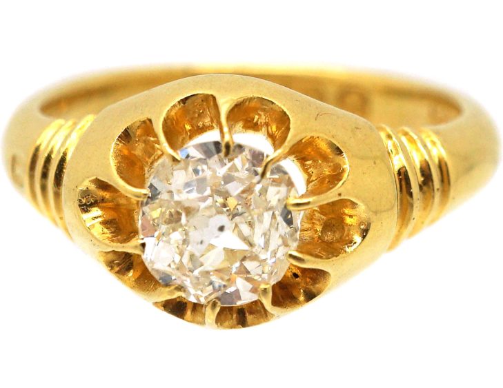Victorian 18ct Gold Diamond Solitaire Ring