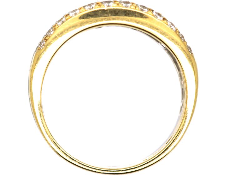 18ct Gold & Platinum Millenium Ring set with Baguette & Round Diamonds