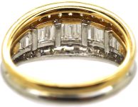 18ct Gold & Platinum Millenium Ring set with Baguette & Round Diamonds