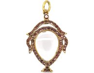 Georgian 9ct Gold Urn Pendant set with Flat Cut Garnets