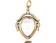 Georgian 9ct Gold Urn Pendant set with Flat Cut Garnets