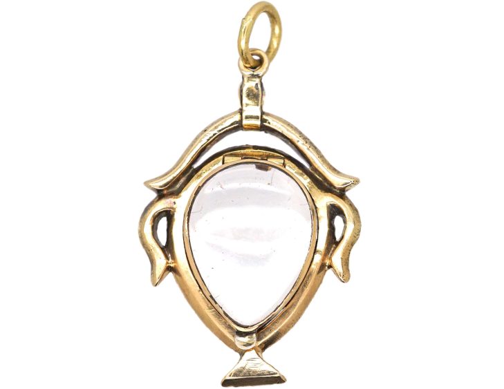 Georgian 9ct Gold Urn Pendant set with Flat Cut Garnets