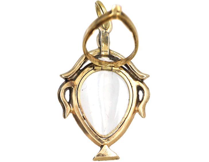 Georgian 9ct Gold Urn Pendant set with Flat Cut Garnets