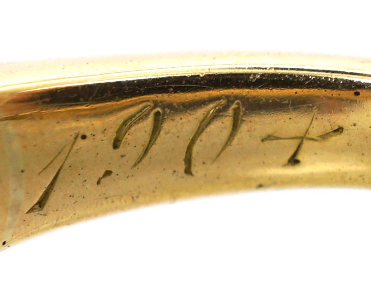 Victorian 18ct Gold Triple Cluster Ring set with Sapphires & Diamonds