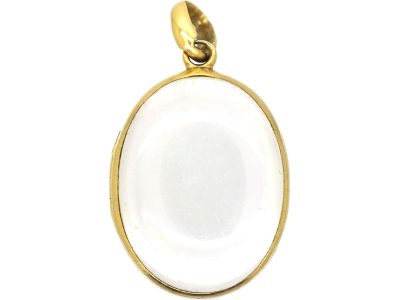 Victorian 15ct Gold Rock Crystal Oval Locket