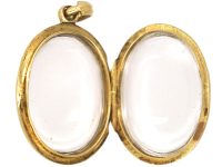 Victorian 15ct Gold Rock Crystal Oval Locket