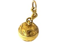 Victorian 15ct Gold Etruscan Revival Ball Pendant