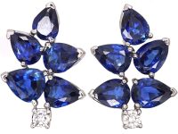 18ct White Gold, Sapphire & Diamond Earrings