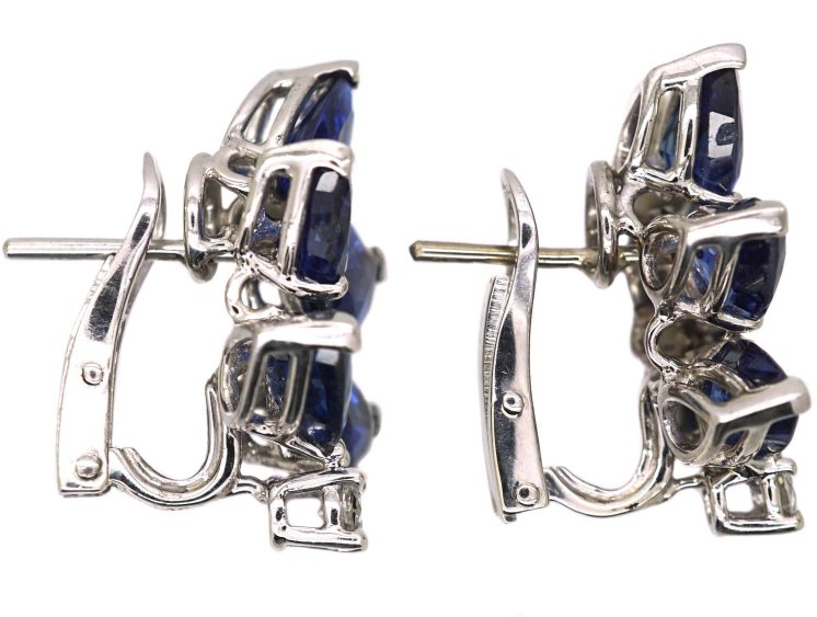 18ct White Gold, Sapphire & Diamond Earrings