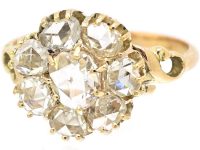 Victorian 15ct Gold Rose Diamond Cluster Ring