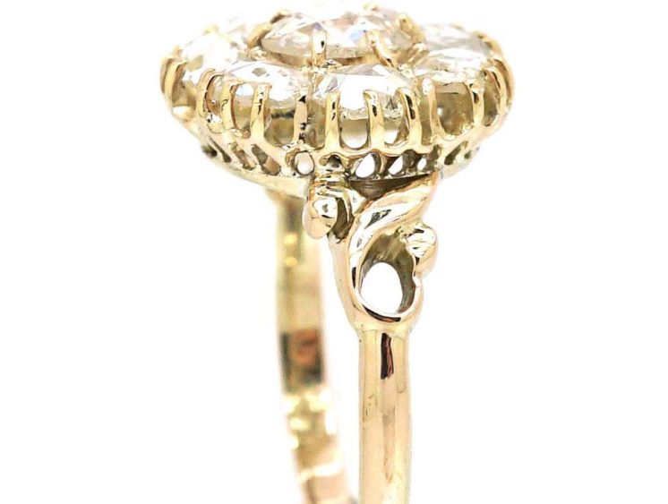 Victorian 15ct Gold Rose Diamond Cluster Ring