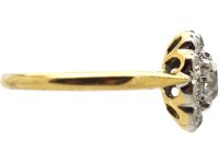 Early 20th Century 18ct Gold, Old Mine Cut Diamond Oval Cluster Ring