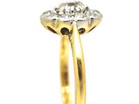 Early 20th Century 18ct Gold, Old Mine Cut Diamond Oval Cluster Ring