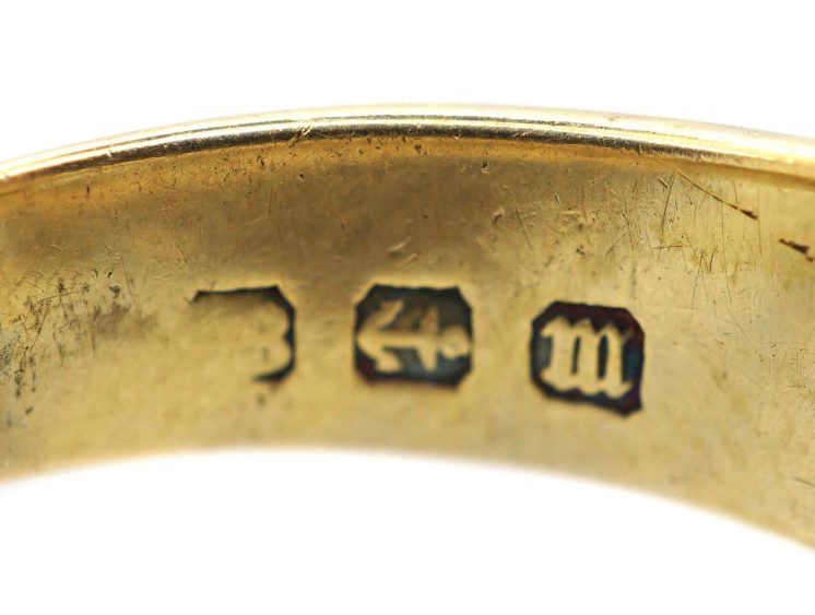 Victorian 18ct Gold Gypsy Ring set with a Large Old mine Cut Diamond