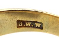 Victorian 18ct Gold Gypsy Ring set with a Large Old mine Cut Diamond