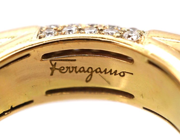 Vintage 18ct Gold & Diamond Ring by Salvatore Ferragamo