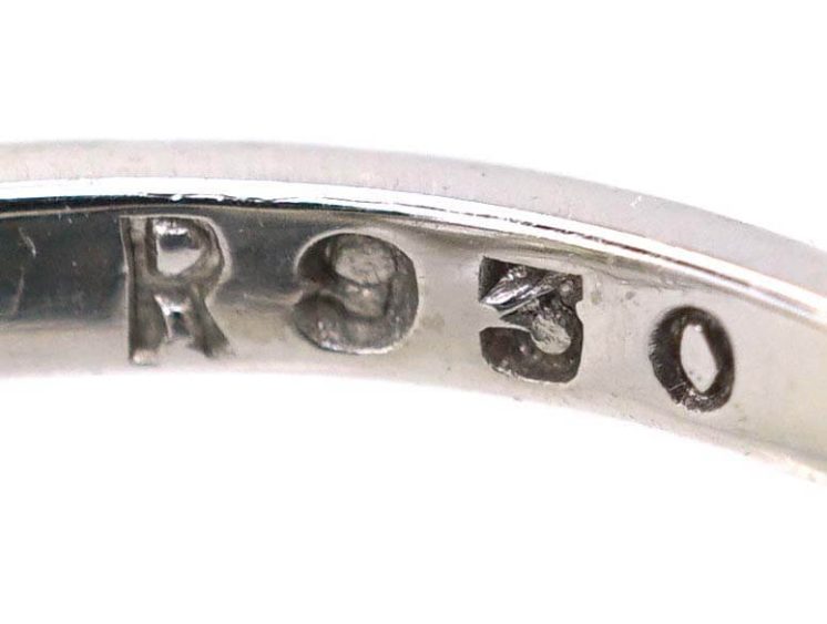 Art Deco Platinum Hexagonal Diamond Cluster Ring