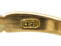 Victorian 18ct Gold & Silver Double Heart Ring set with Diamonds, a Sapphire & a Ruby