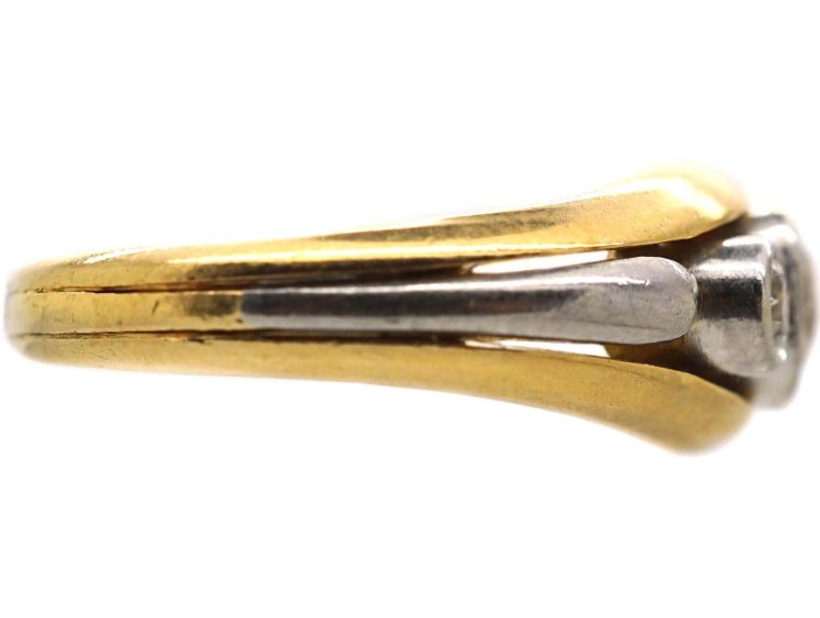 Art Deco 18ct Gold & Platinum Three Stone Diamond Ring
