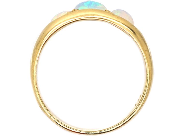 Victorian 18ct Ring set with Three Cabochon Cut Opals