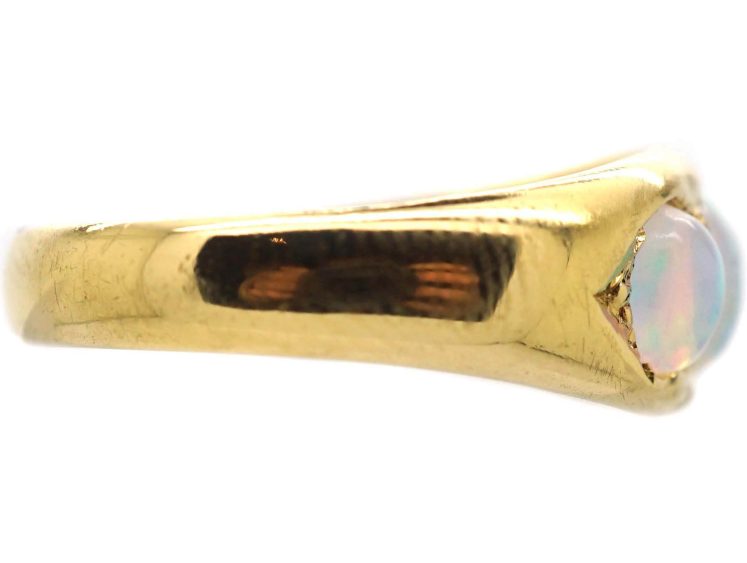 Victorian 18ct Ring set with Three Cabochon Cut Opals