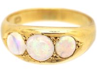Victorian 18ct Ring set with Three Cabochon Cut Opals